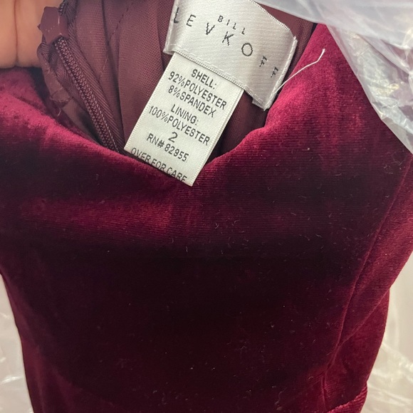 Bill Levkoff Velvet A Line Gown 2 Extra Length - Picture 6 of 7